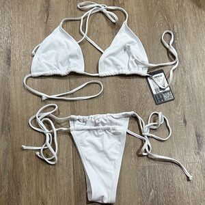 White Triangle Bikini Set - very cheeky